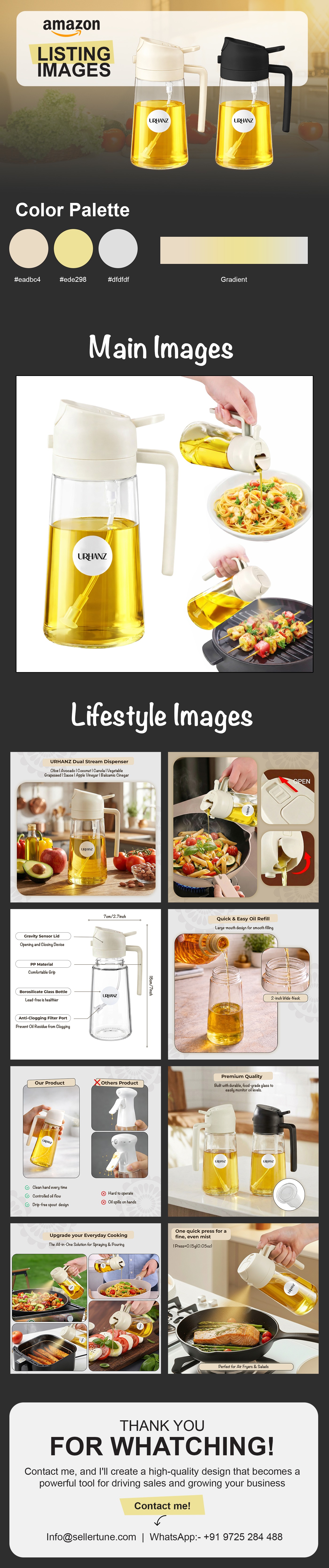 URHANZ Oil Spray Bottle Listing Imagery